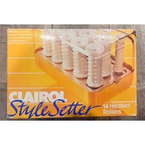 Clairol Style Setter C-14 Hairsetter Hot Rollers Electric Heat Curlers W/Clips